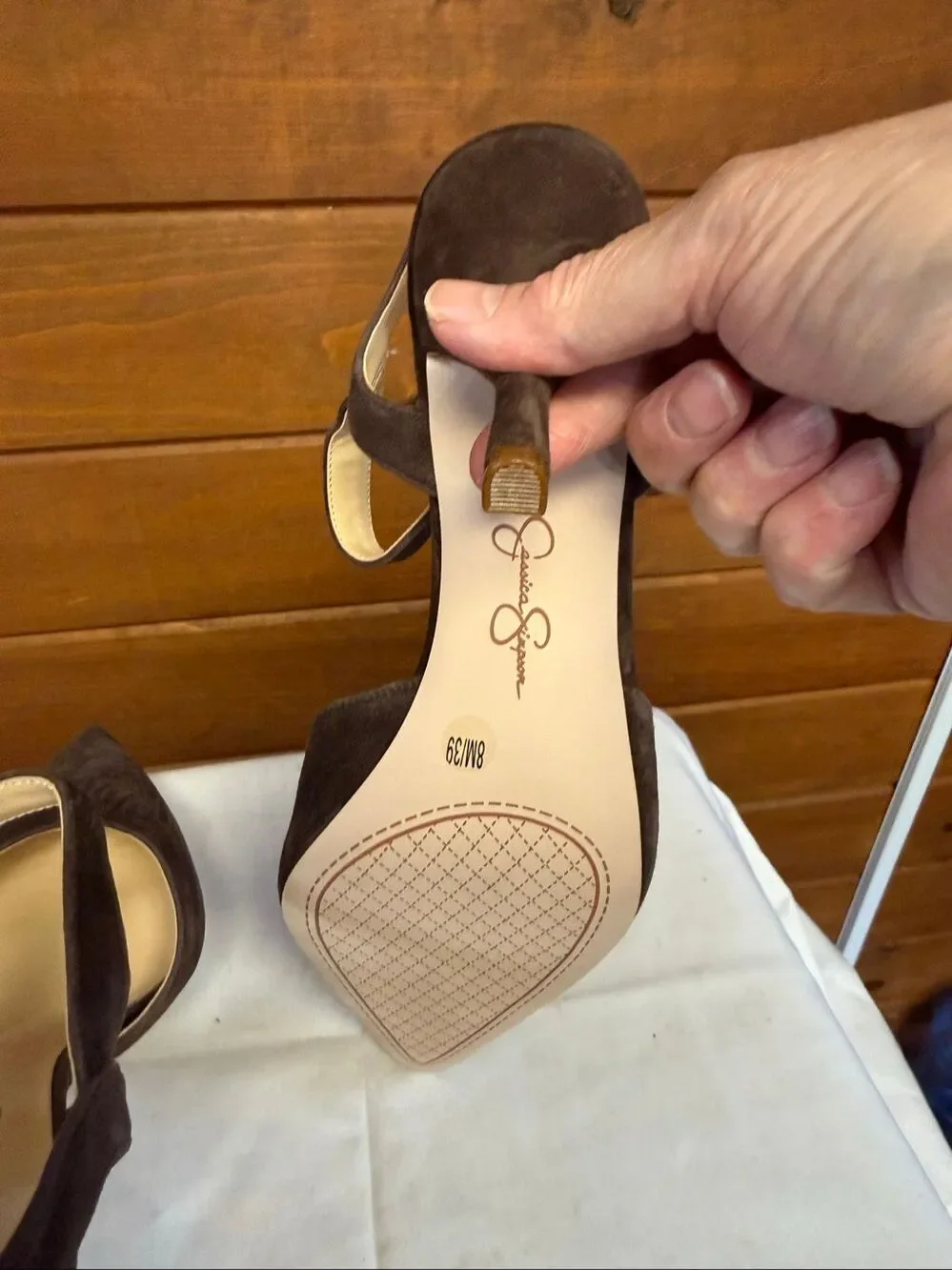 Jessica Simpson Miliny slingback pumps Brown Suede Sz 8 NWOB